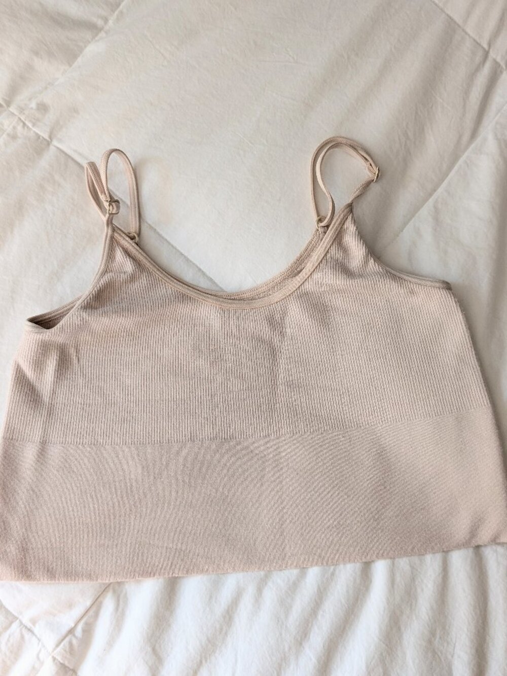 by Anthropologie Nude Ribbed Seamless Bralette Size S/M
